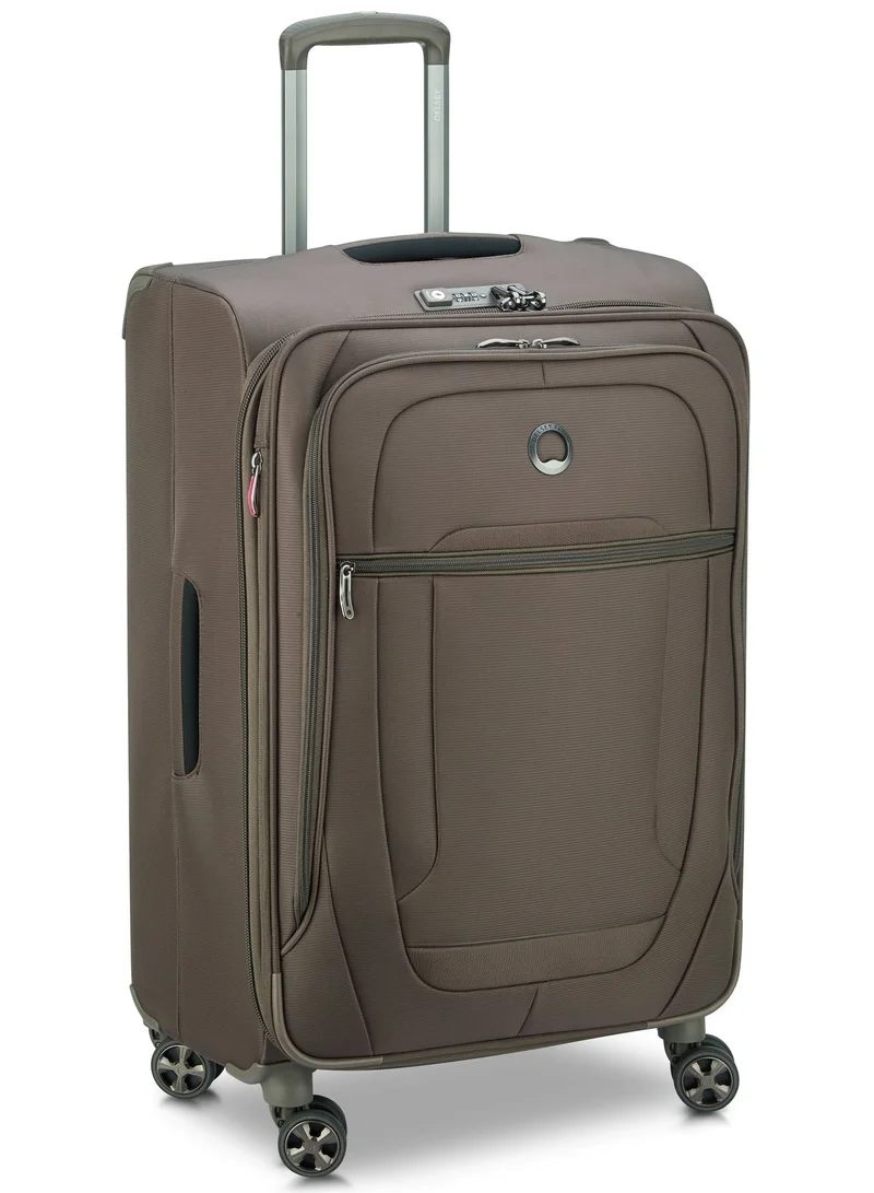 ديلسي _باريس حقيبة سفر بعجلات مزدوجة قابلة للتوسيع مقاس  سم من هيليوم  . موكا